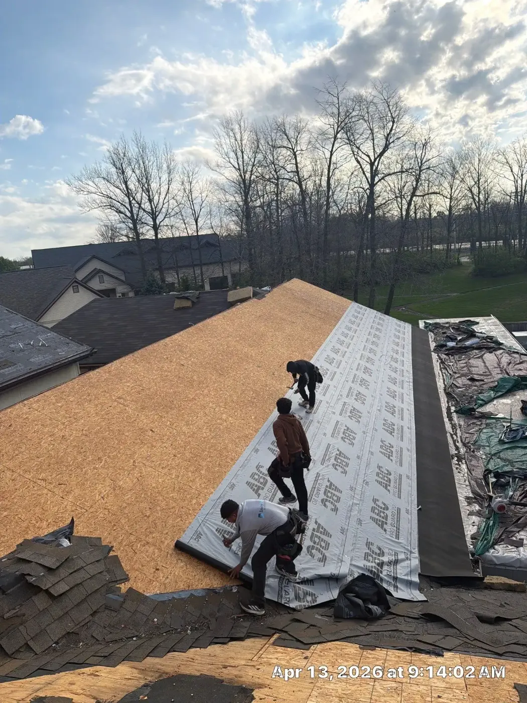 Commercial roof inspection documented in Huntington